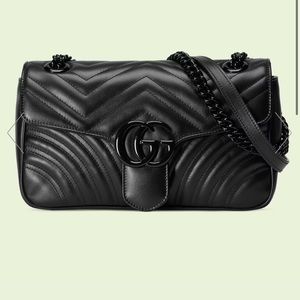 GG Marmont small shoulder bag- Leather black- AUTHENTIC